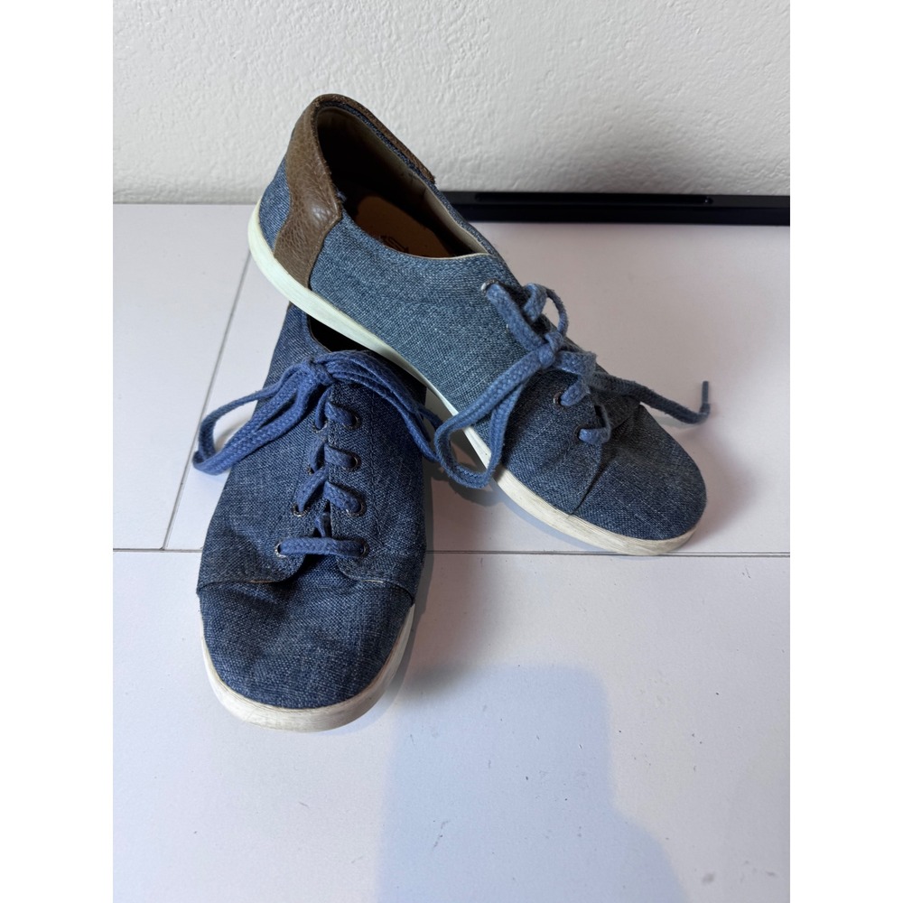 Chaco Kanarra Sneakers Women 8.5 Blue Canvas Leather‎ Trim Comfort Minimalist